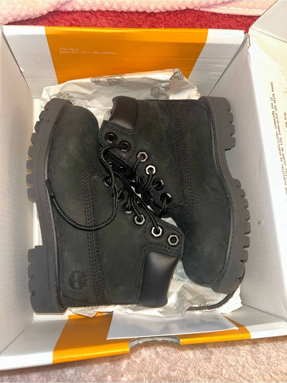 Timberland Black Nubuck Lace-Up Work Boots